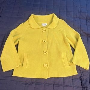 •vintage• Lime Green Button Down Sweater Chaus Medium Peter Pan Collar